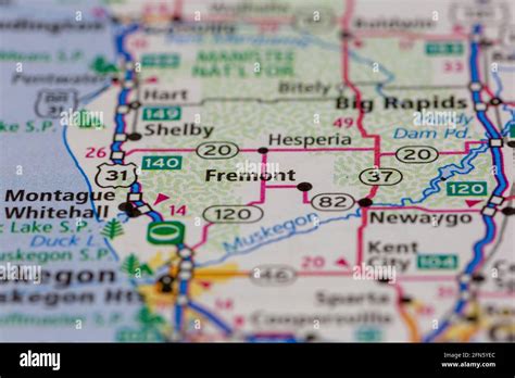 Fremont michigan map hi-res stock photography and images - Alamy