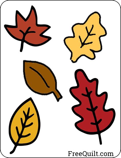 25 Fall Leaf Clip Art - Print or Download at FreeQuilt.com