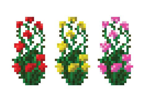 Games Concept, Resizable Vector, Pixel art, Flowers 9257744 Vector Art ...