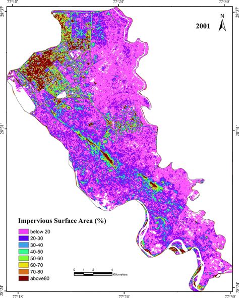 Impervious surface area (ISA) of 2001 | Download Scientific Diagram