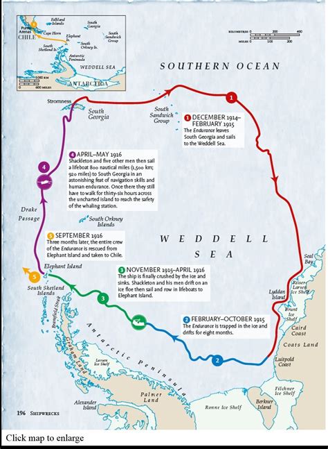 Map of Shackleton and the Endurance's Journey to Antarctica Arctic Explorers, School Displays ...