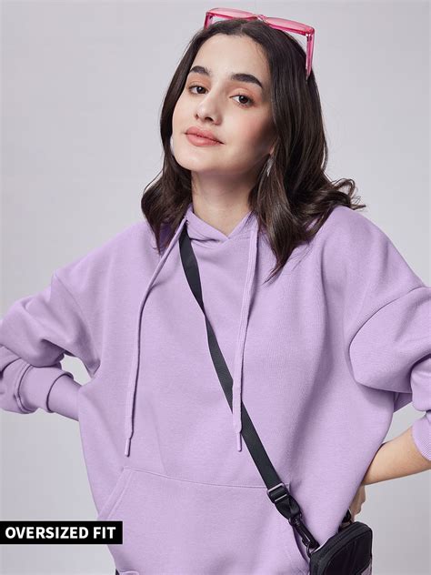 Buy Solids: Lavender Women Oversized Hoodie Online