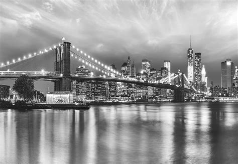 New York Cityscape b&w wallpaper mural