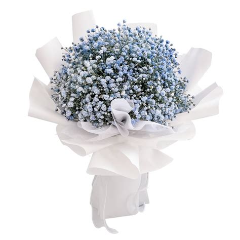 Poppy Blue Fresh Flower Bouquet - PartyPerfect.my