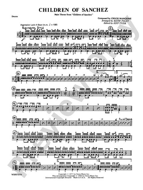 Children of Sanchez: Drums: Drums Part - Digital Sheet Music Download