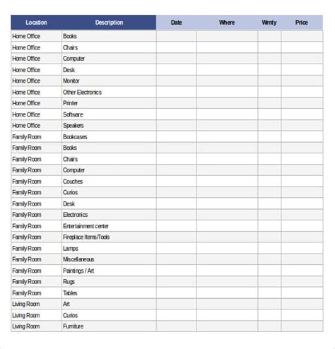 14+ Estate Inventory Templates – Free Sample, Example, Format Download | Free & Premium Templates