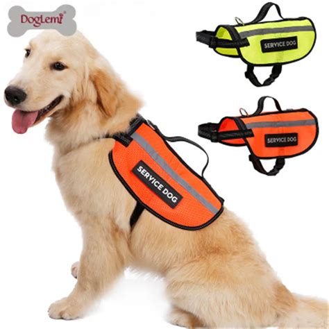 Pet vest vest Reflective safety Jacket clothing work dog chest and back clothes Demu Golden ...