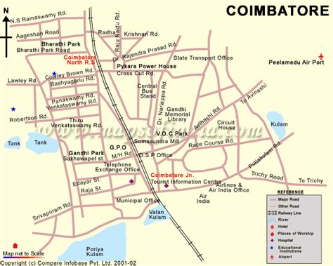 coimbatore map,map of coimbatore,coimbatore city map,Tourist Map of Coimbatore,Travel Map of ...