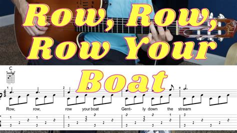 Row, Row, Row Your Boat | Fingerstyle | Guitar Tab - YouTube