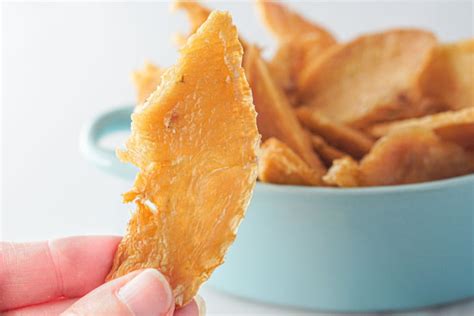 Homemade Chicken Dog Jerky Treats in the Air Fryer - healthy dog snacks