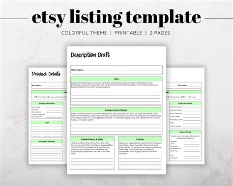 Etsy Listing Template, Product Listing Template, Product Description ...