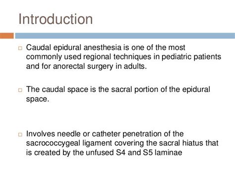 Caudal anesthesia