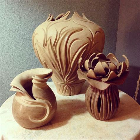 beautiful carved pottery flowing lines and curves, nouveau organic ...