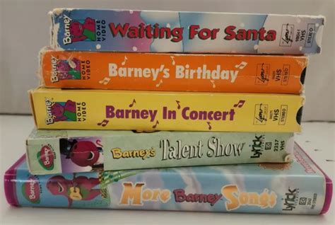 LOT OF 5 Vintage Barney VHS Waiting for Santa Birthday Concert Talent ...