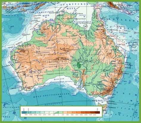 Physical map of Australia - Ontheworldmap.com