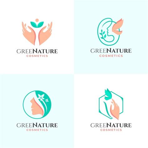 Nature cosmetics logo collection | Free Vector