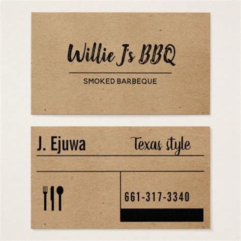 Natural | Layout | BBQ Business Card | Zazzle.com | Business cards layout, Business card ...