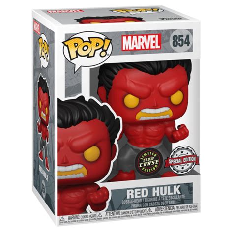 Funko POP! Marvel #854 Red Hulk - Limited Glow Chase Edition - New, Mint Condition