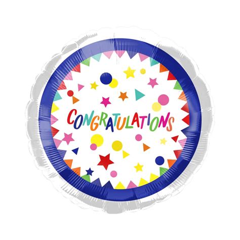 035885 – 18″ Congratulations Blue Border – Balloons N’ More