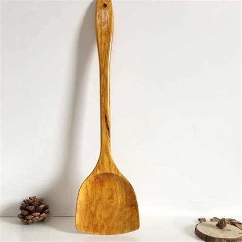 39x9cm Long Handle Wooden Shovel Nonstick Wooden Cooking Spatula Spoon Cooking Utensils Wok ...