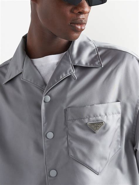 Prada triangle-logo Recycled Polyamide Shirt - Farfetch