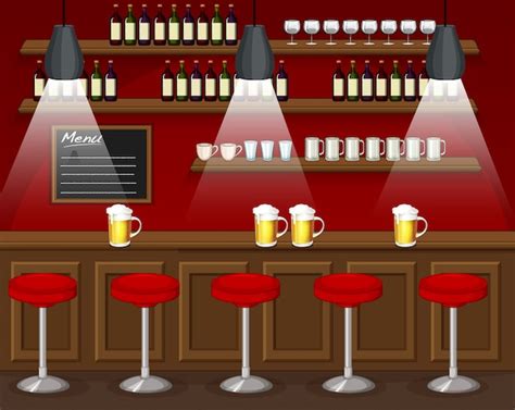 Free Vector | Pub and restaurant background scene