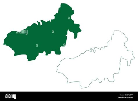 Charkhi Dadri district (Haryana State, Republic of India) map vector illustration, scribble ...