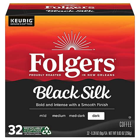 Folgers Coffee, Dark, Black Silk, K-Cup Pods 32 ea | Single Serve, K ...