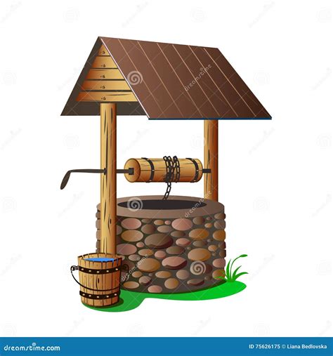 Con El Pozo De Agua Potable Ilustración del Vector - Ilustración de hierro, cavado: 75626175