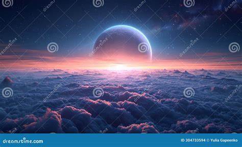 Solar System Planets Star Clouds Moon Atmosphere Sky Stock Photo - Image of generated, cosmos ...