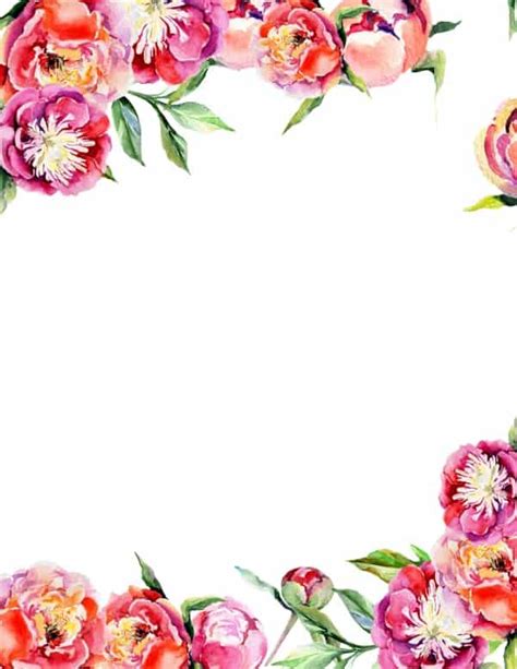 Free Watercolor Flower Border | Customize Online | Many Designs