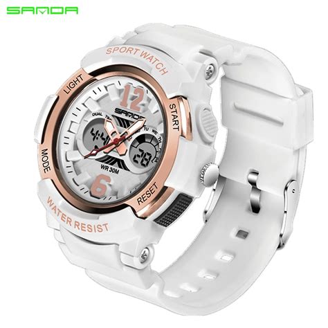 SANDA Sports Watches Women Waterproof Digital Watch Brand Luxury Ladies ...