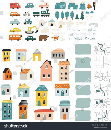 Kids Map Creator Map Creator Set Stock Vector (Royalty Free) 2148060417 ...