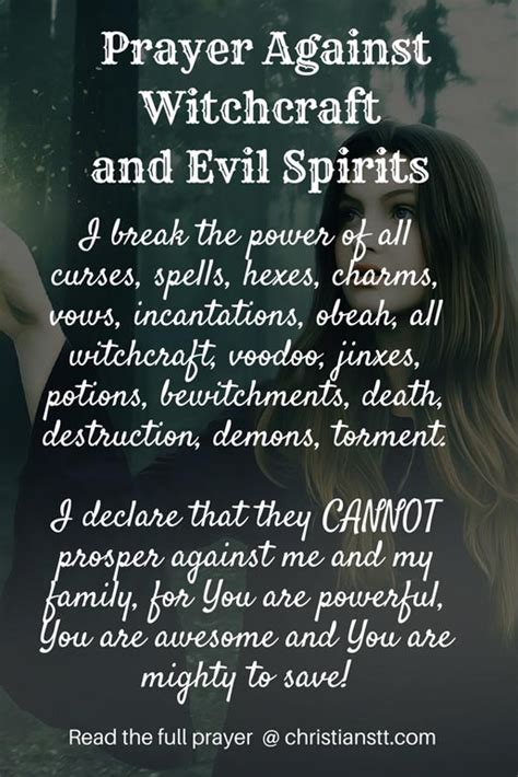 Prayer Against Witchcraft And Evil Spirits - ChristiansTT | Deliverance ...