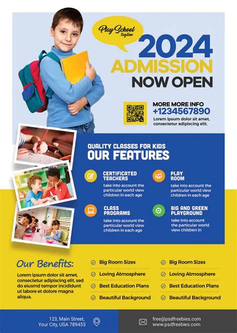 School Admission Open AD Flyer PSD | PSDFreebies.com