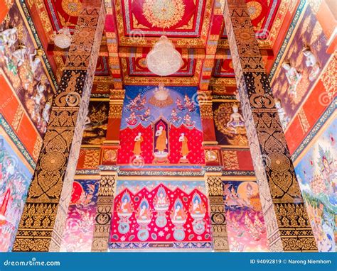 Fine Art Inside the Pagoda of Bang Tong Temple Stock Image - Image of indoor, culture: 94092819