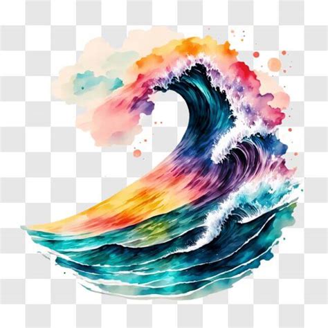 Download Colorful Breaking Wave Wallpaper PNG Online - Creative Fabrica