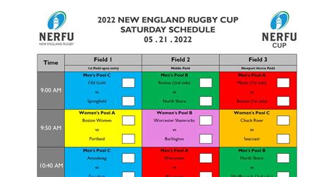 NERFU Cup Schedule | Newport Rugby