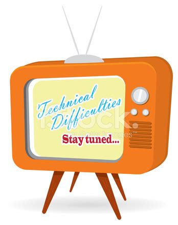 Retro Orange Tv With Technical Difficulties Screen On White Stock Photo | Royalty-Free | FreeImages