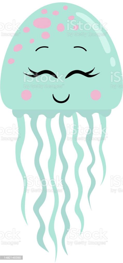 Funny Happy Squid Isolated On White Stock Illustration - Download Image ...