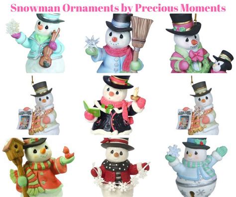 Snowman Ornaments by Precious Moments | Snowman ornaments, Snowman ...