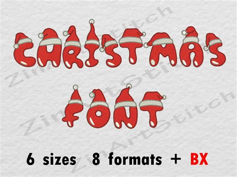 Christmas Font Embroidery Design Monogram Font Digital | Etsy ...