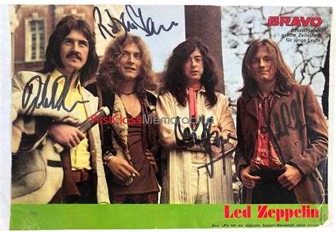 Led Zeppelin Autographs German Magazine page signed mid 70's