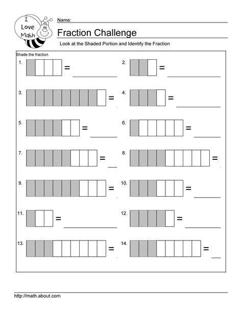 Identify the Fraction Worksheet 1 of 10