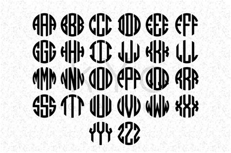 Circle Monogram Font in TTF and OTF formats Cricut fonts Cricut files By kYo Digital Studio ...