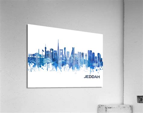 Jeddah Saudi Arabia Skyline Blue by Towseef Dar Wall Art