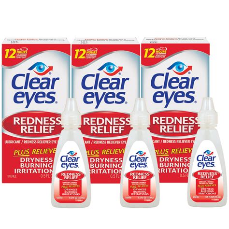 Clear Eyes Redness Relief Eye Drops, 0.5 FL OZ, 3 Pack - Walmart.com - Walmart.com