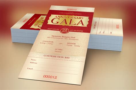 Anniversary Gala Ticket Template