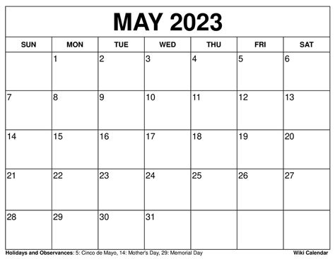 Free Printable May 2022 Calendars - Wiki Calendar