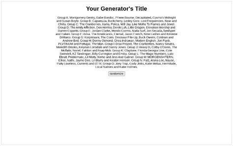 Random Artists ― Perchance Generator